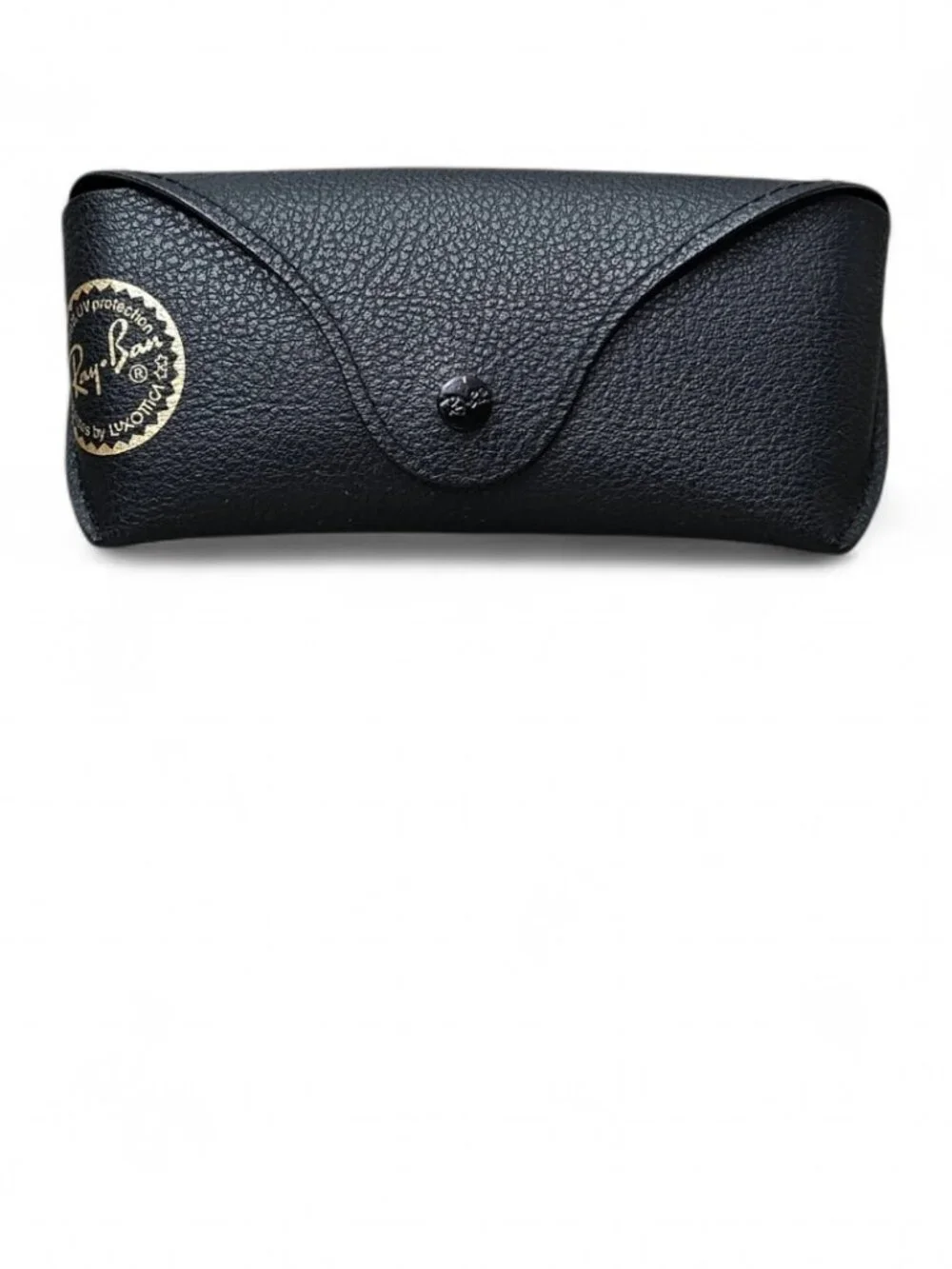 Ray-Ban Sunglass Semi Soft Top Flap Snap Faux Leather Black Glasses Case